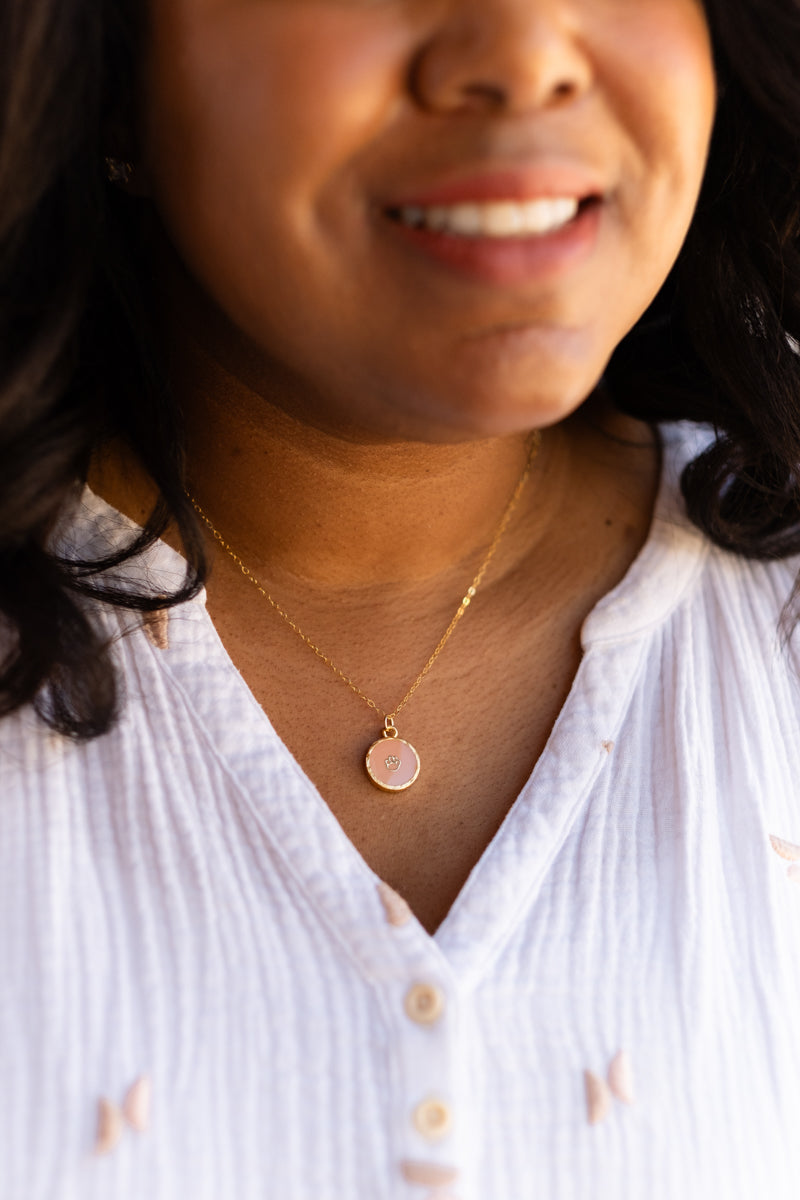 Circle Kitty Silhouette Necklace