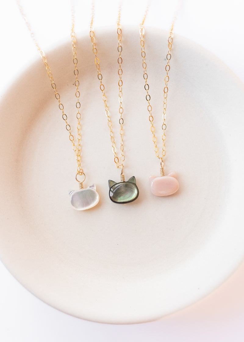 Mother of Pearl Cat pendant