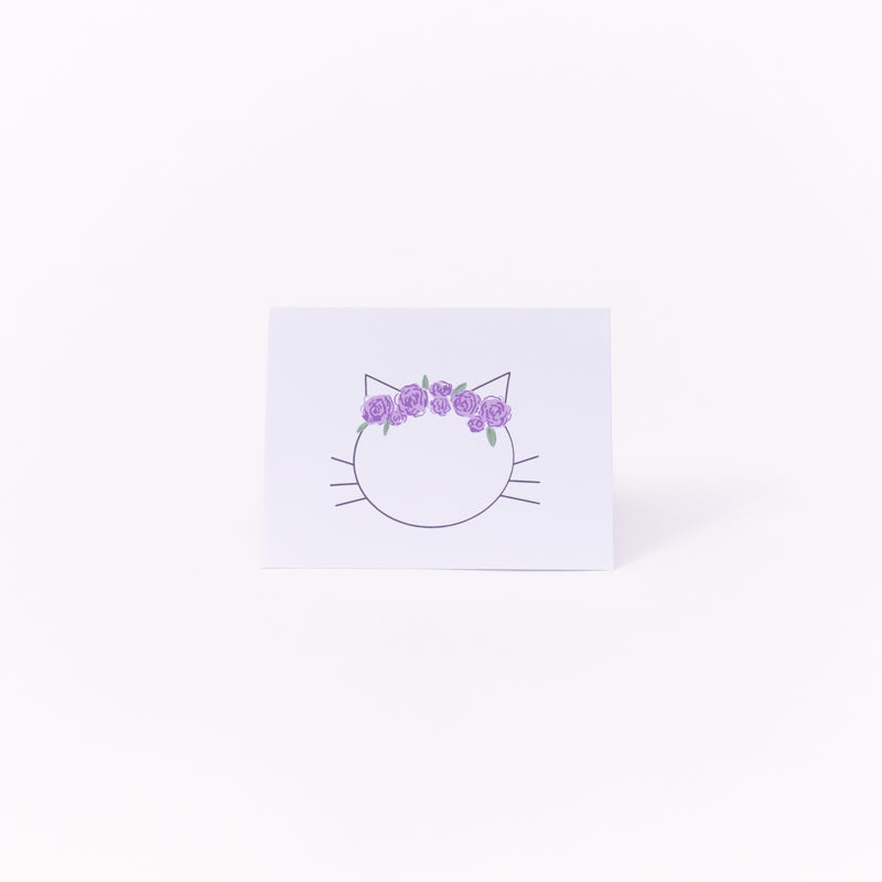 Cat lovers single greeting card - flower crown