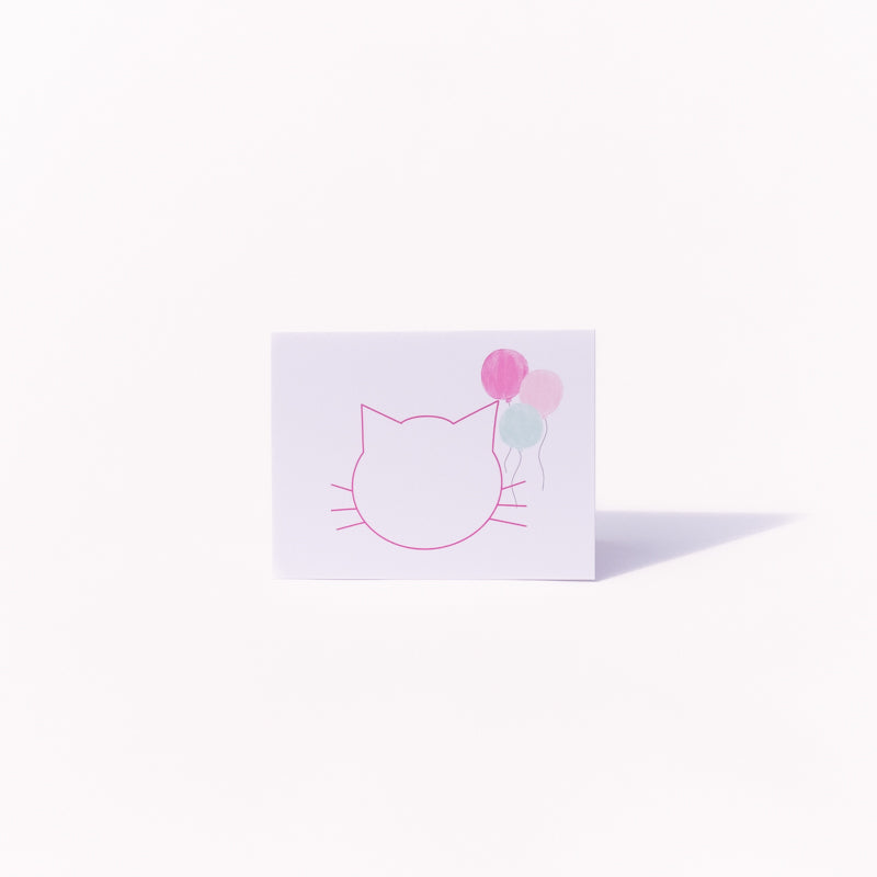 Cat lovers single greeting card - balloons