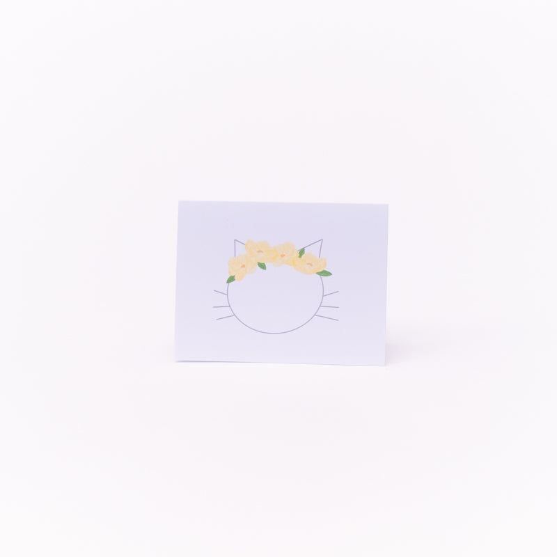 Cat lovers single greeting card - flower crown